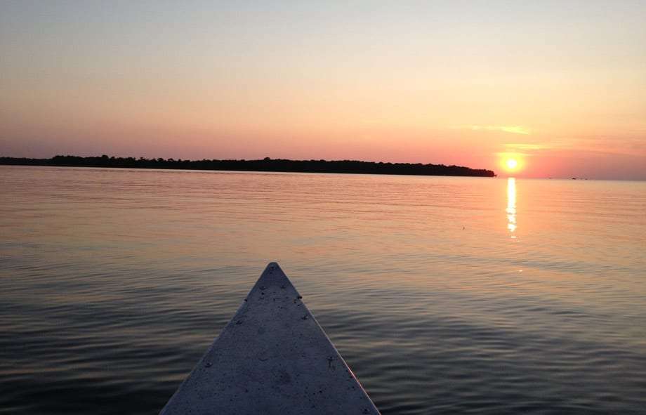 a canoe on mille lacs lake