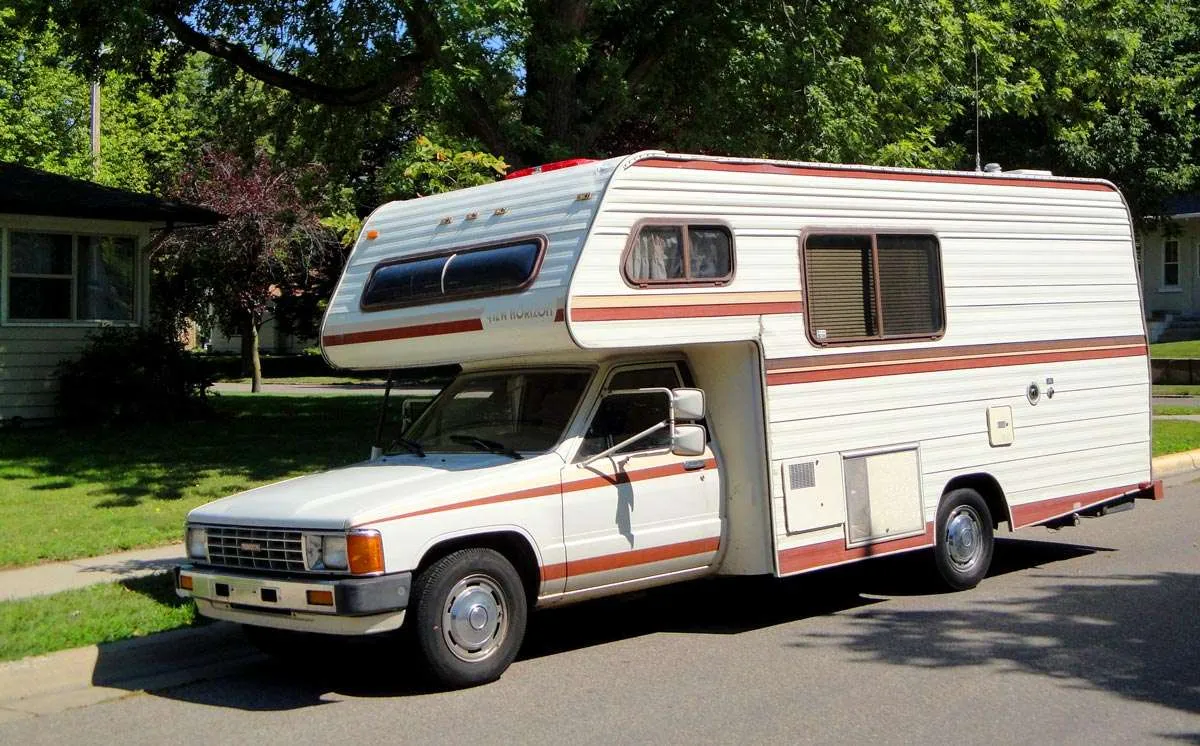 an older toyota motorhome.