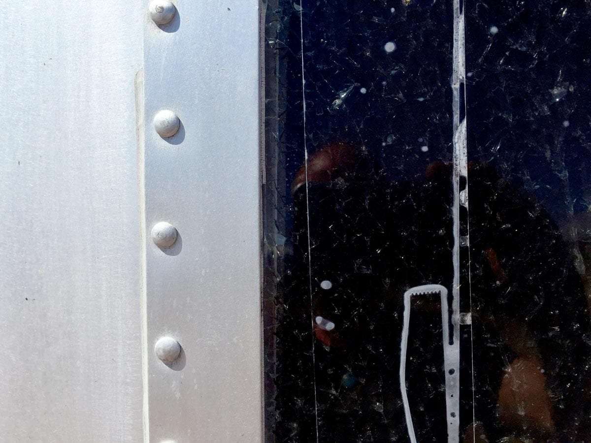 rivets on an Airstream window