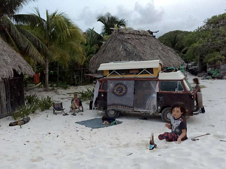 rv camping and vandwelling in tulum coast beach quintana roo mexico
