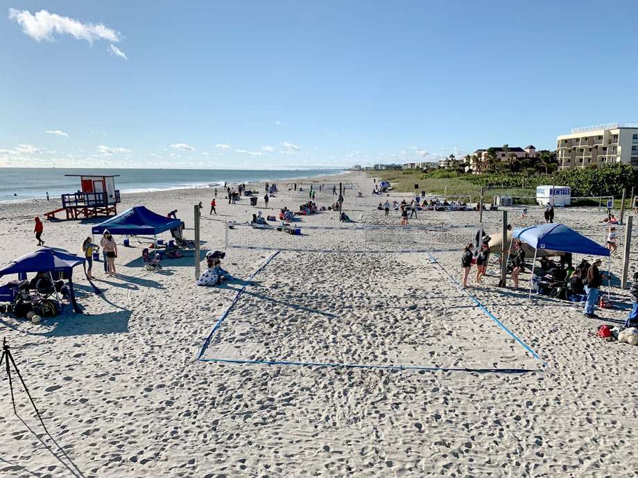 beachgoers enjoy the sand