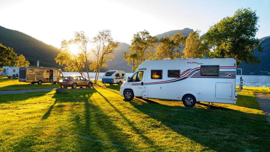 various rvs camping in an rv park